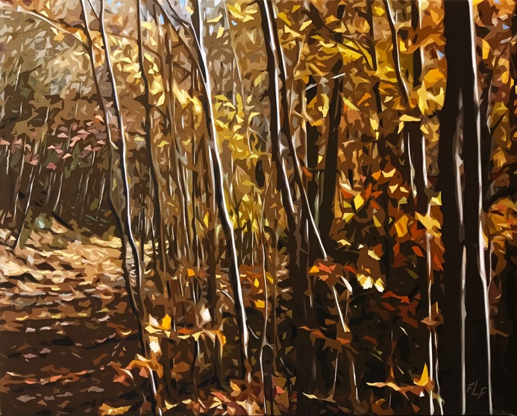 Frances Fawcett&nbsp;• <em>Sunny Day</em>&nbsp;• Acrylic paint & Ultrachrome ink on canvas&nbsp;• 21½″×&nbsp;17½″&nbsp;• $650.00
