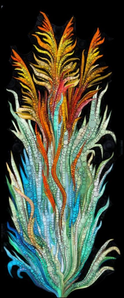 Daniel McPheeters&nbsp;• <em>Bouquet</em>&nbsp;• Mixed media on panel&nbsp;• 20″×&nbsp;48″&nbsp;• $300.00