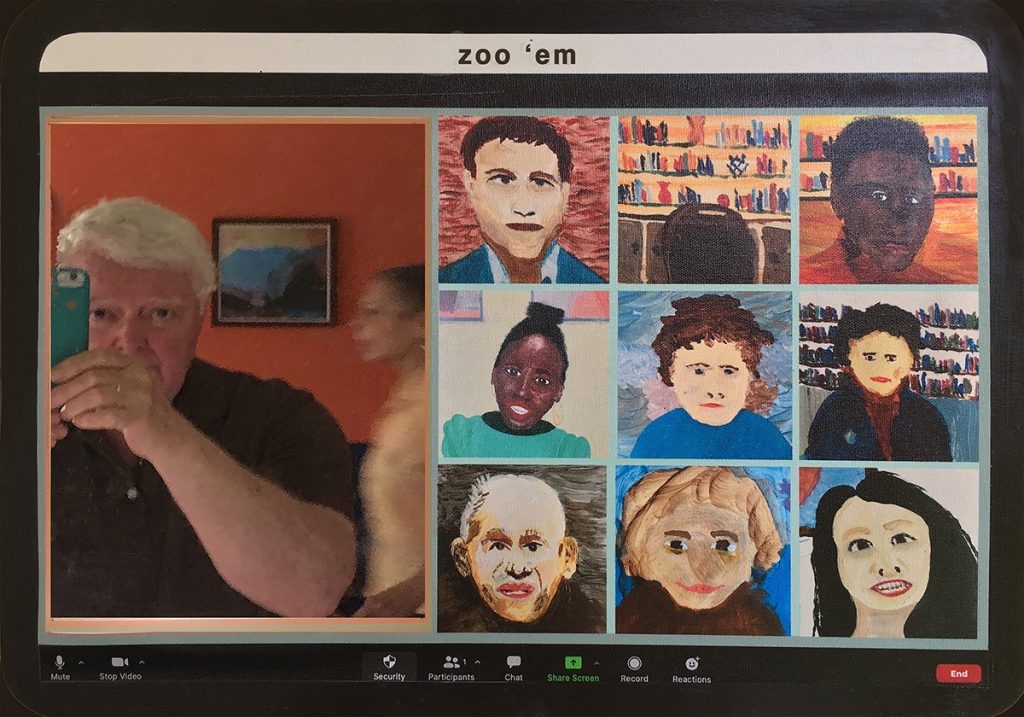 Don Ellis&nbsp;• <em>zoo ‘em</em>&nbsp;• Multi-media print&nbsp;• 20″×&nbsp;14″&nbsp;• $385.00