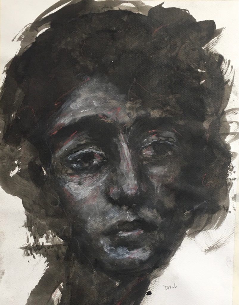<span class="award_name">Judge's Award</span>Dawn McLaughlin&nbsp;• <em>Loss (2021)</em>&nbsp;• India ink, gesso, watersoluble pencil on paper&nbsp;• 11″×&nbsp;14″&nbsp;• $300.00