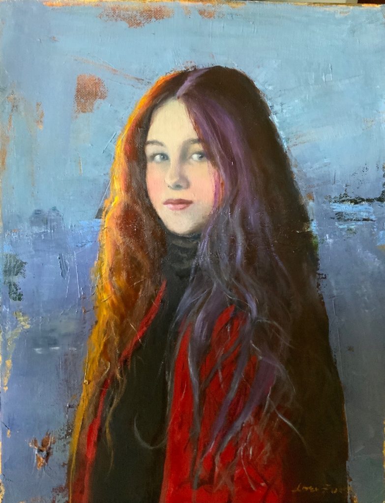 Lori Farist&nbsp;• <em>Fire and Ice</em>&nbsp;• Oil on linen&nbsp;• 11″×&nbsp;14″&nbsp;• $500.00