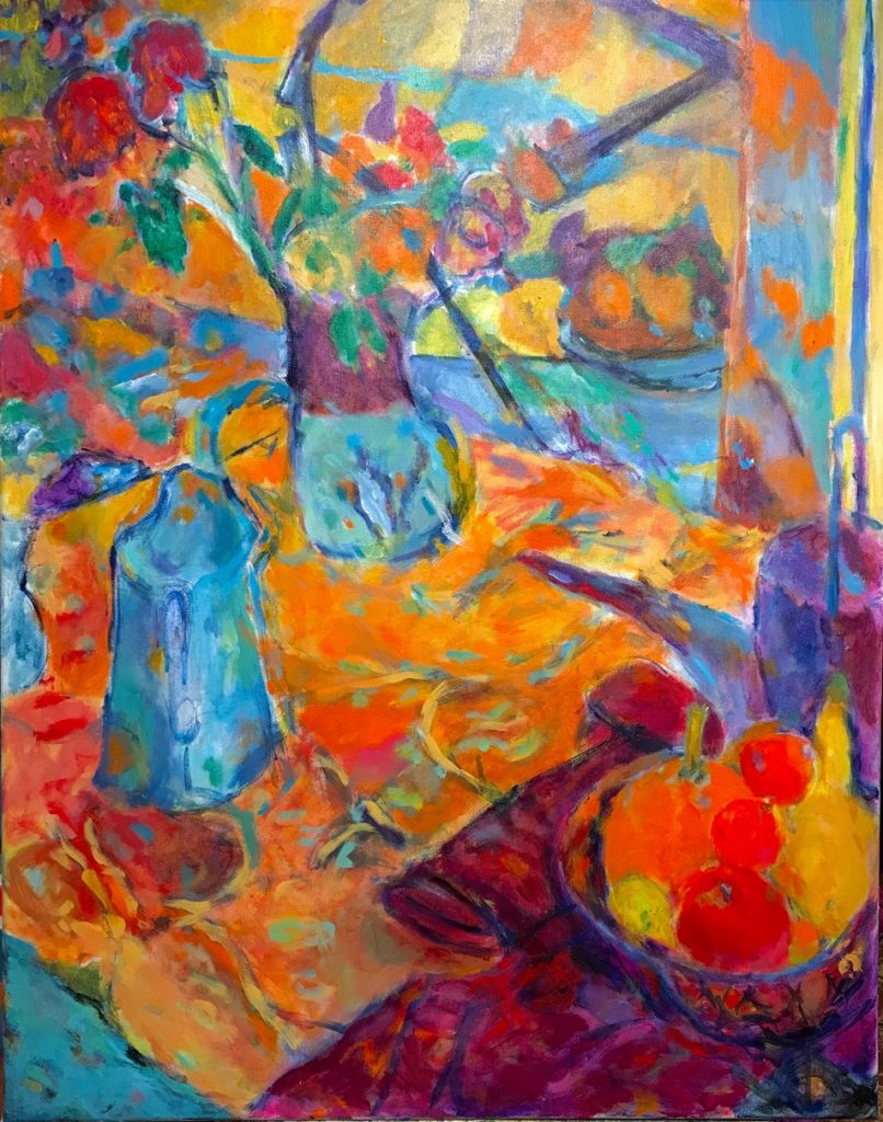 Vincent Joseph&nbsp;• <em>Apples and Pumpkin</em>&nbsp;• Acrylic&nbsp;• 18″×&nbsp;22″&nbsp;• $500.00