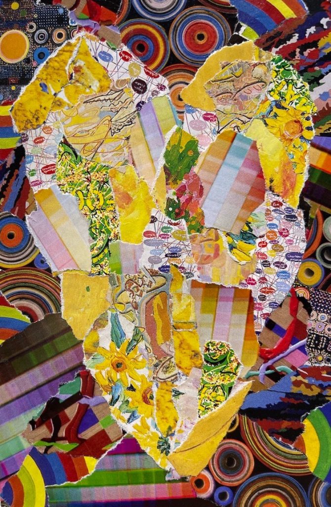 Patricia Brown&nbsp;• <em>Love, 156</em>&nbsp;• Original paper collage  &nbsp;• 8″×&nbsp;10″&nbsp;• $95.00