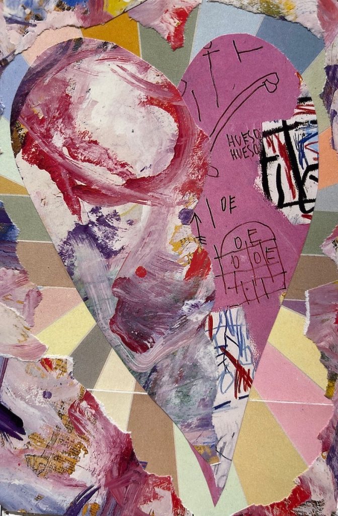 Patricia Brown&nbsp;• <em>Love, 181</em>&nbsp;• Original paper collage  &nbsp;• 8″×&nbsp;10″&nbsp;• $95.00
