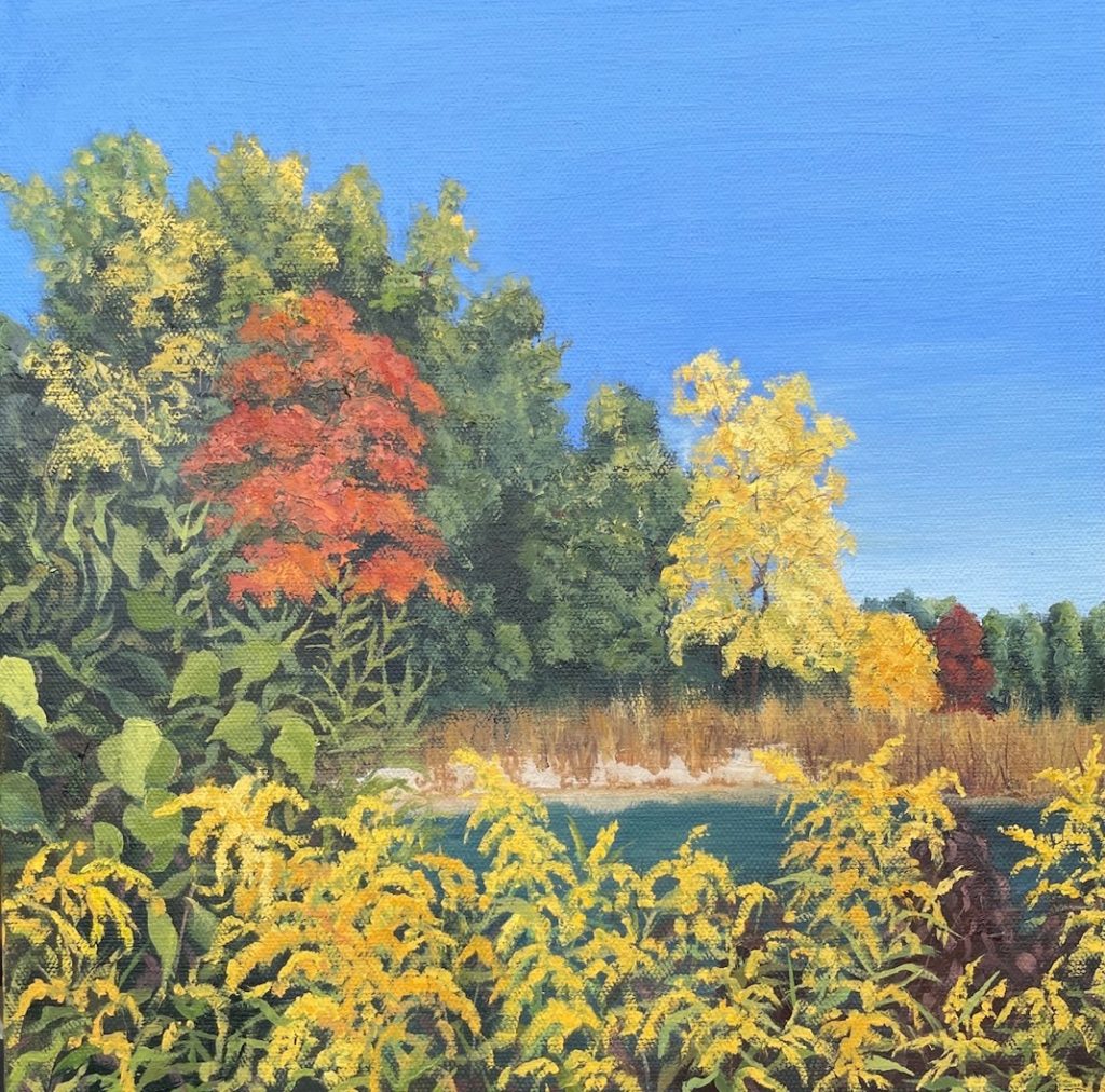 Patty L Porter&nbsp;• <em>Marvin's Pond I</em>&nbsp;• Oil on canvas &nbsp;• 12″×&nbsp;12″&nbsp;• $300.00
