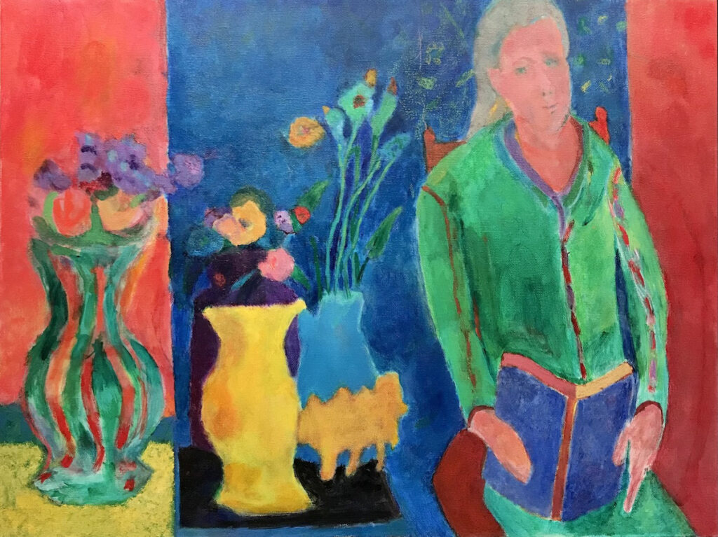 Vincent Joseph&nbsp;• <em>Blue Book</em>&nbsp;• Acrylic&nbsp;• 24″×&nbsp;18″&nbsp;• NFS