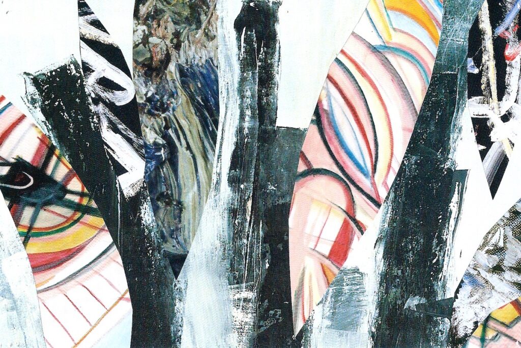 Patricia Brown&nbsp;• <em>Passage Collage 1</em>&nbsp;• Paper collage&nbsp;• 10″×&nbsp;8″&nbsp;• $95.00