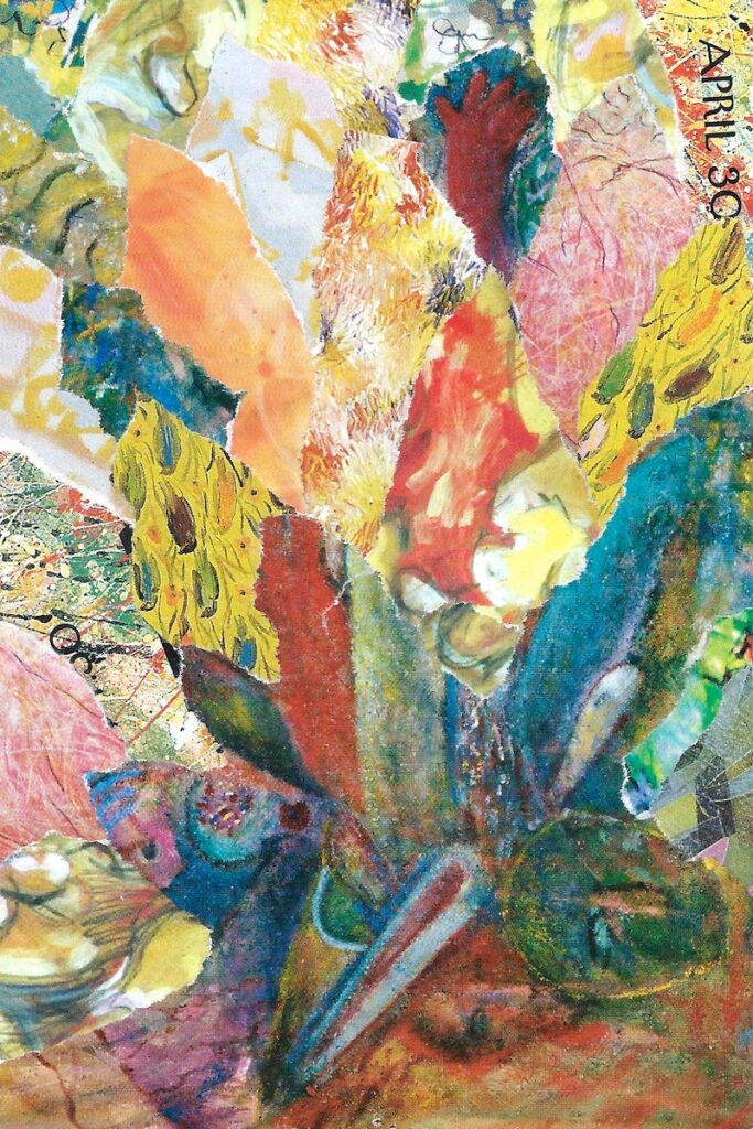 Patricia Brown&nbsp;• <em>Passage Collage 93</em>&nbsp;• Paper collage&nbsp;• 8″×&nbsp;10″&nbsp;• $95.00