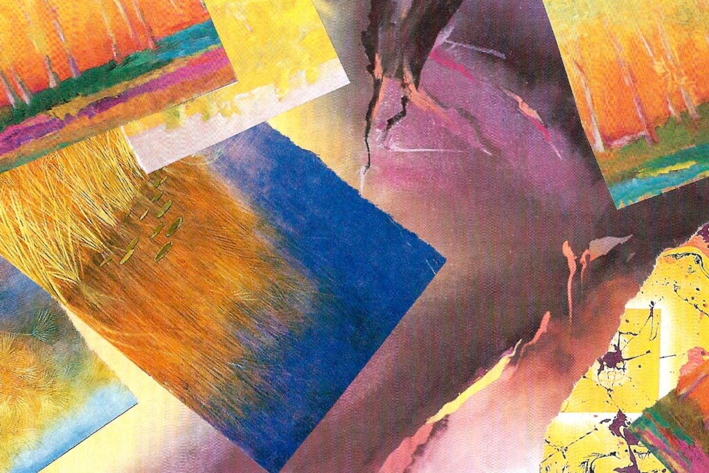 Patricia Brown&nbsp;• <em>Passage Collage 115</em>&nbsp;• Paper collage&nbsp;• 10″×&nbsp;8″&nbsp;• $95.00