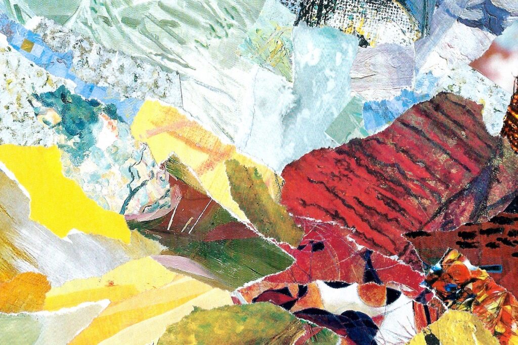 Patricia Brown&nbsp;• <em>Passage Collage 136</em>&nbsp;• Paper collage&nbsp;• 10″×&nbsp;8″&nbsp;• $95.00