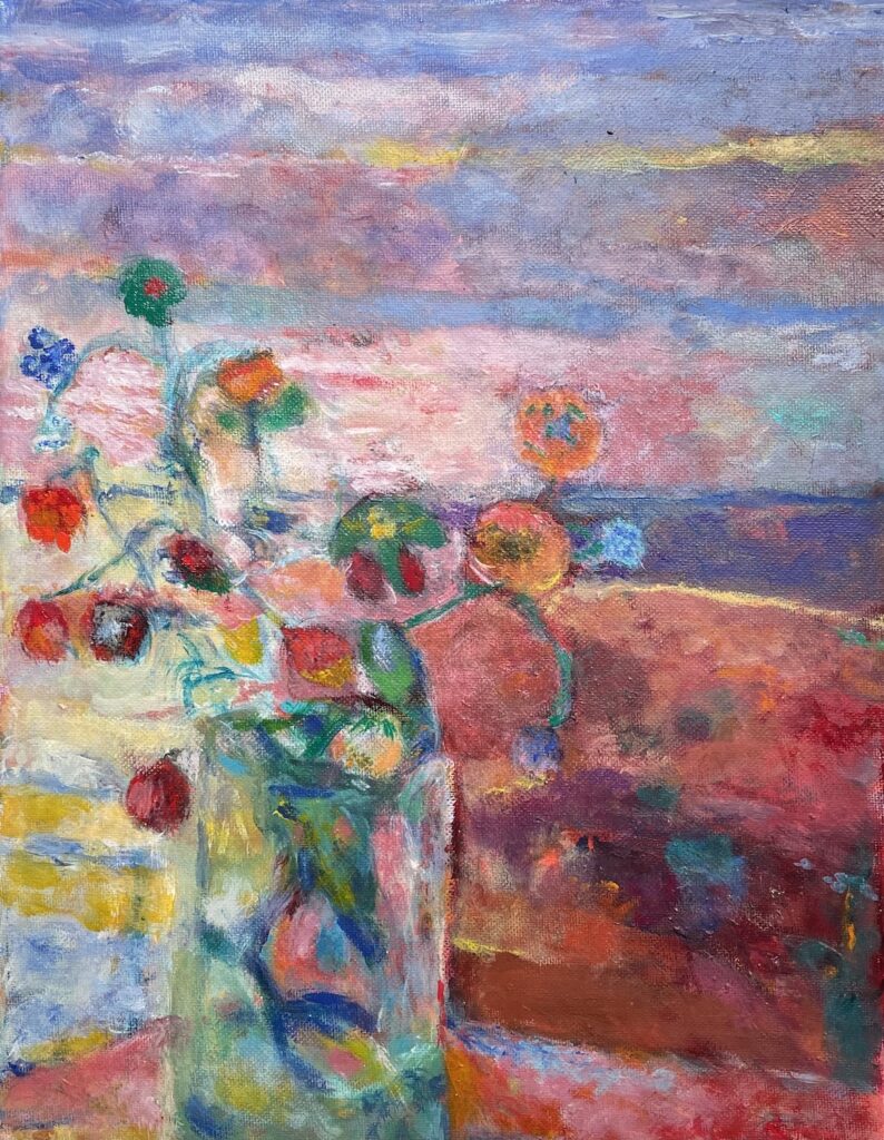 Vincent Joseph&nbsp;• <em>Flowers Vista</em>&nbsp;• Acrylic&nbsp;• 14″×&nbsp;11″&nbsp;• $75.00