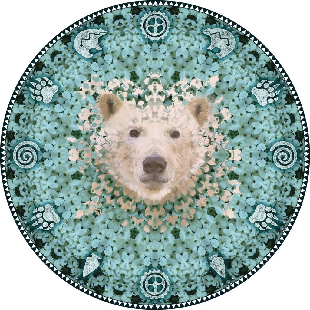 Daniel McPheeters&nbsp;• <em>Bear Mandala</em>&nbsp;• Matted pigment ink print&nbsp;• 12″×&nbsp;12″&nbsp;• $40.00
