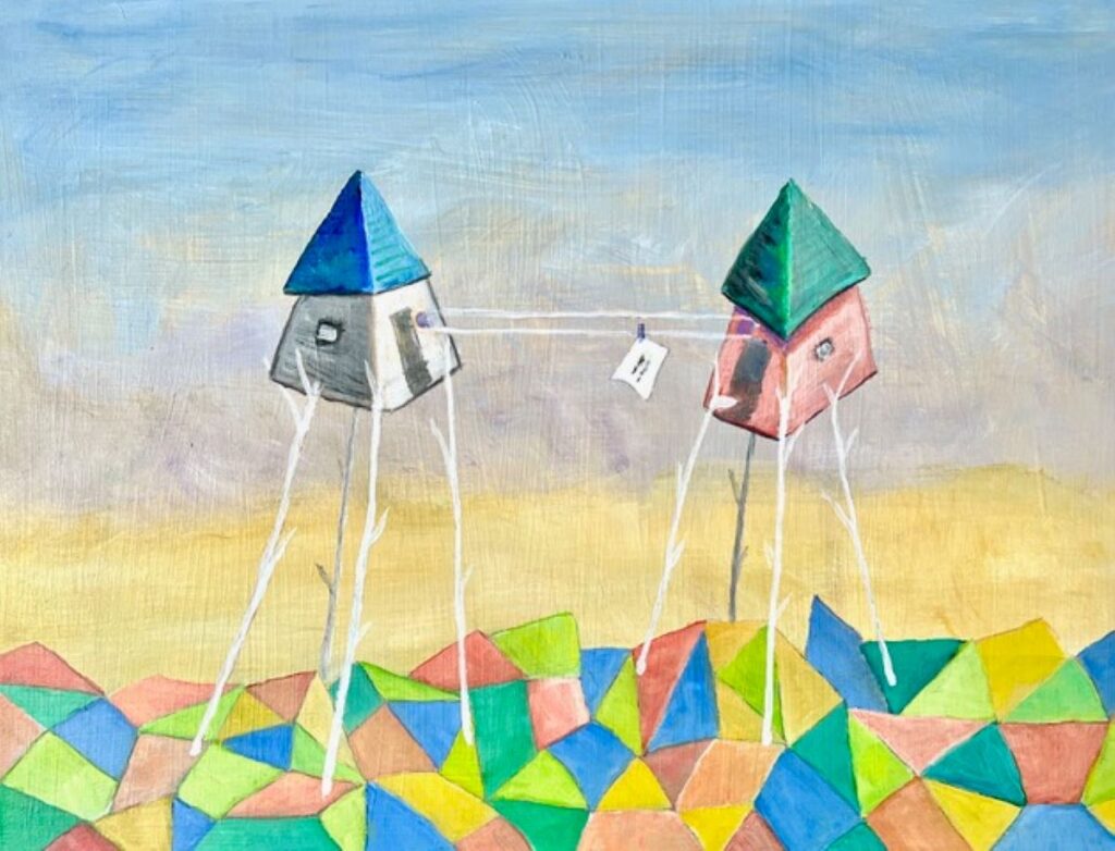 Jane Dennis&nbsp;• <em>The Love Letter</em>&nbsp;• Acrylic&nbsp;• 16″×&nbsp;12″&nbsp;• $180.00