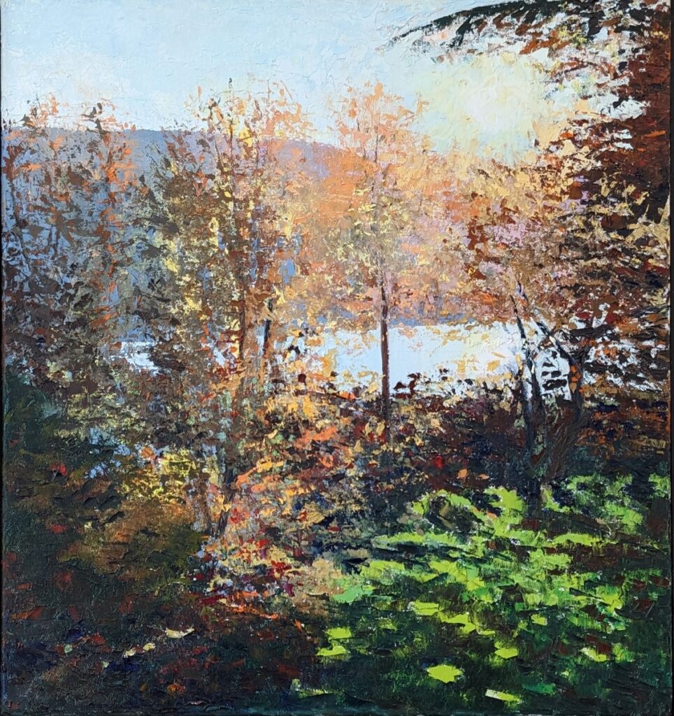 Diana Ozolins&nbsp;• <em>Early One Morning</em>&nbsp;• Oil on canvas (framed)&nbsp;• 18″×&nbsp;19″&nbsp;• $445.00