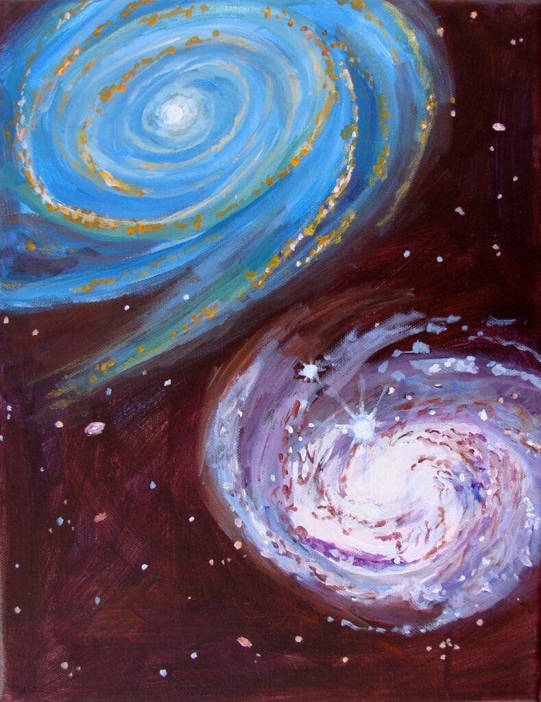 Katrina Morse&nbsp;• <em>Galaxies</em>&nbsp;• Acrylic on canvas&nbsp;• 11″×&nbsp;14″&nbsp;• $275.00
