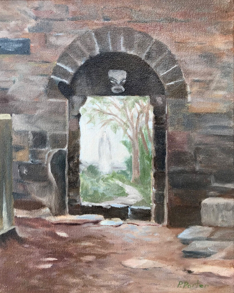 Patty L Porter&nbsp;• <em>Virgin in the Mist</em>&nbsp;• Oil on canvas&nbsp;• 10″×&nbsp;8″&nbsp;• $250.00