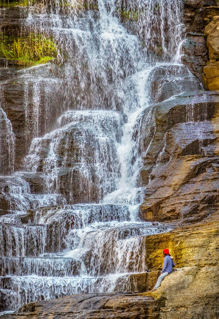 David Watkins Jr&nbsp;• <em>Girl in a Red Hat SEEING ITHACA Falls</em>&nbsp;• Archival pigment print&nbsp;• 16″×&nbsp;11″&nbsp;• $225.00
