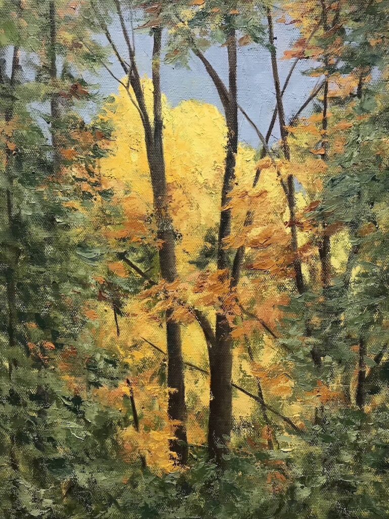 Patty L Porter&nbsp;• <em>Morning Glow</em>&nbsp;• Oil on canvas&nbsp;• 11″×&nbsp;14″&nbsp;• $300.00