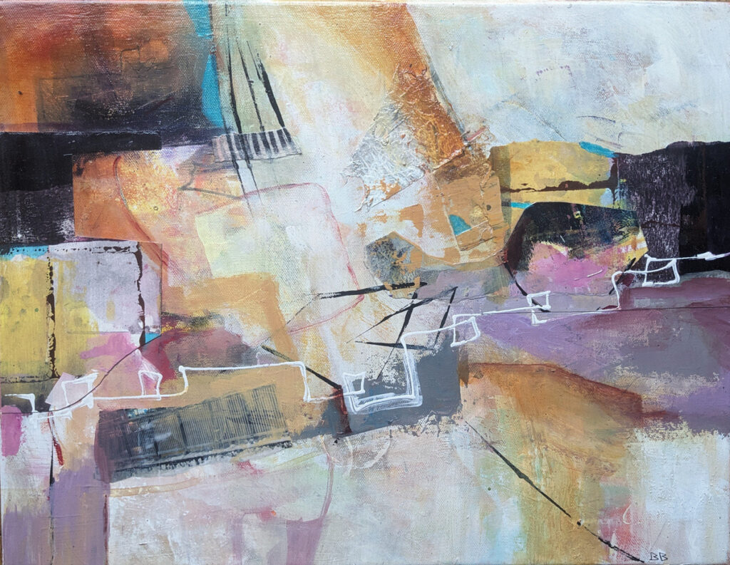 Barbara Behrmann&nbsp;• <em>Across the Plains</em>&nbsp;• Acrylic on stretched canvas&nbsp;• 18″×&nbsp;14″×&nbsp;½″&nbsp;• $195.00