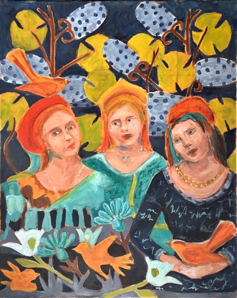 Linda Fazzary&nbsp;• <em>Garden of Hope</em>&nbsp;• Acrylic, mixed media&nbsp;• 24″×&nbsp;30″&nbsp;• $1,200.00