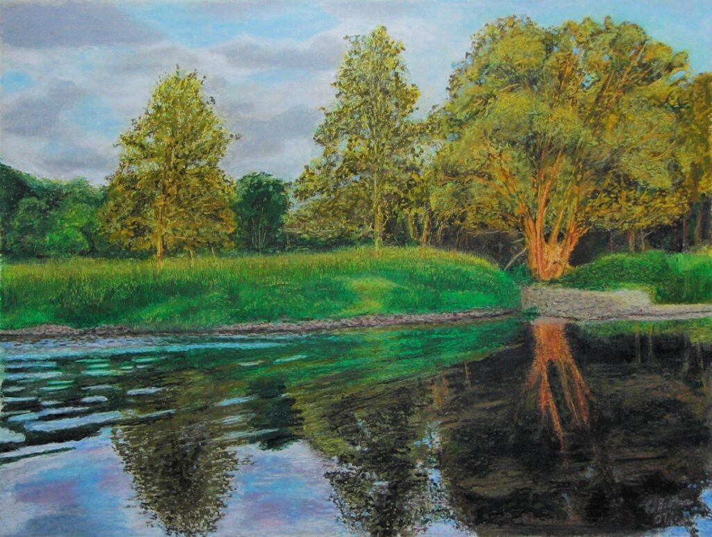 Ed Brothers&nbsp;• <em>Tailout at Art’s</em>&nbsp;• Oil&nbsp;• 11½″×&nbsp;8½″&nbsp;• Prints available