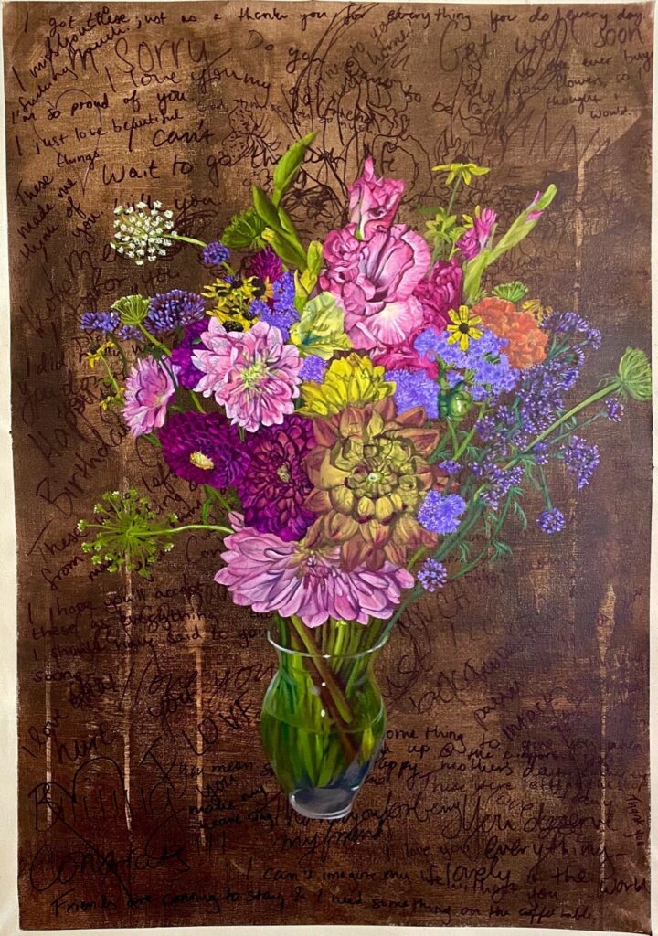 Emma Scales&nbsp;• <em>Sentiments</em>&nbsp;• Oil on canvas&nbsp;• 24″×&nbsp;35″&nbsp;• $1,750.00