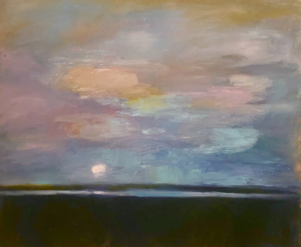 Ileen Kaplan&nbsp;• <em>Moonrise</em>&nbsp;• Oil on canvas&nbsp;• 20″×&nbsp;24″&nbsp;• $1,200.00