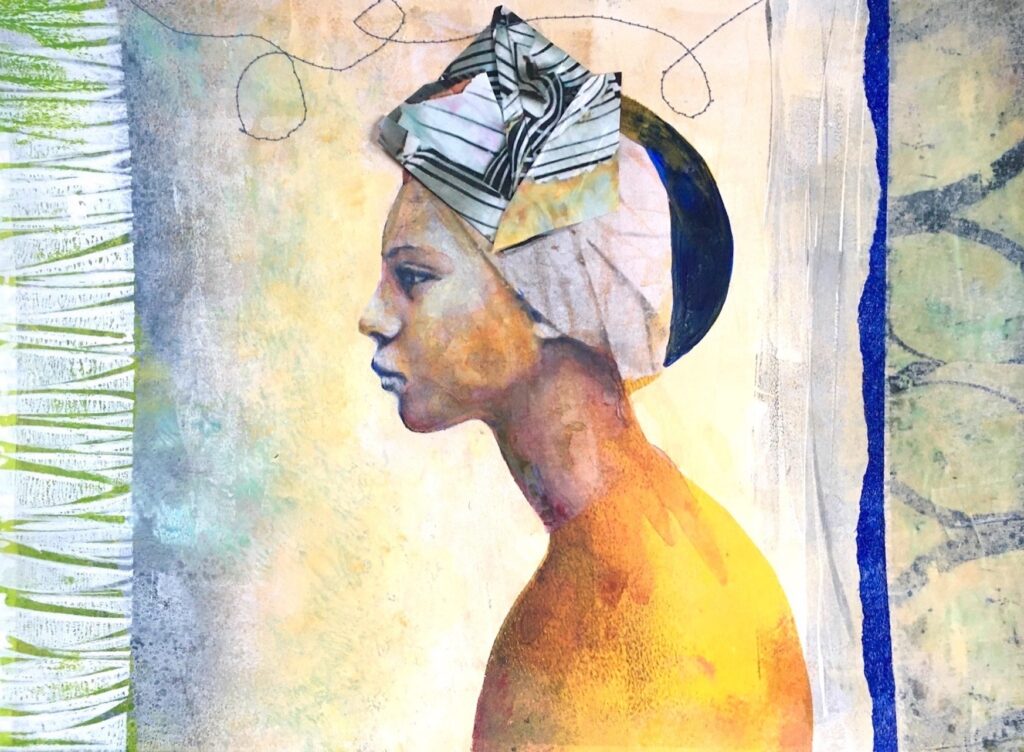 Carol Spence&nbsp;• <em>Opportunity</em>&nbsp;• Mixed media painting&nbsp;• 16″×&nbsp;20″&nbsp;• $375.00