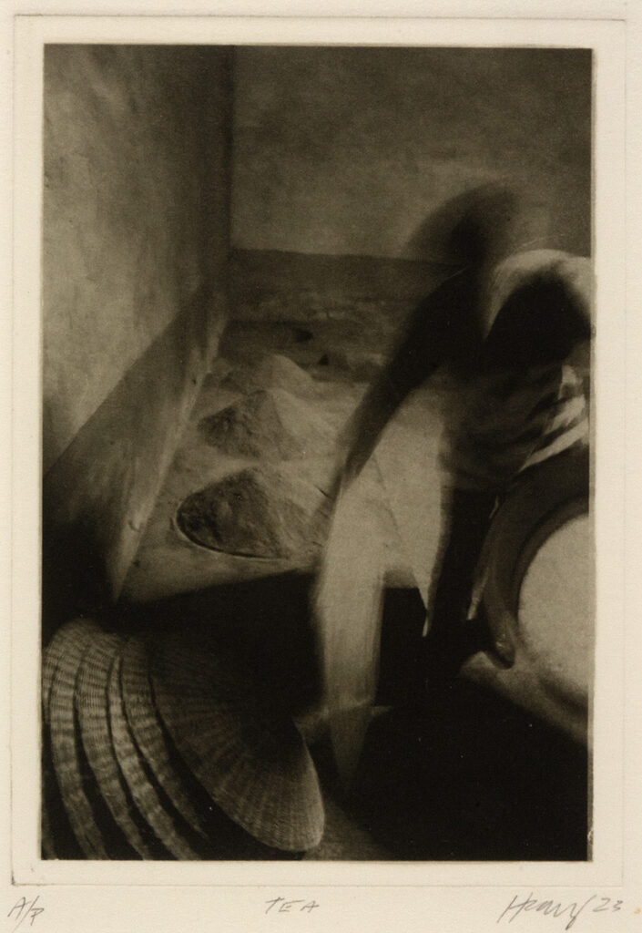 Charles Heasley&nbsp;• <em>Tea</em>&nbsp;• Photogravure&nbsp;• 5¼″×&nbsp;3½″&nbsp;• $200.00
