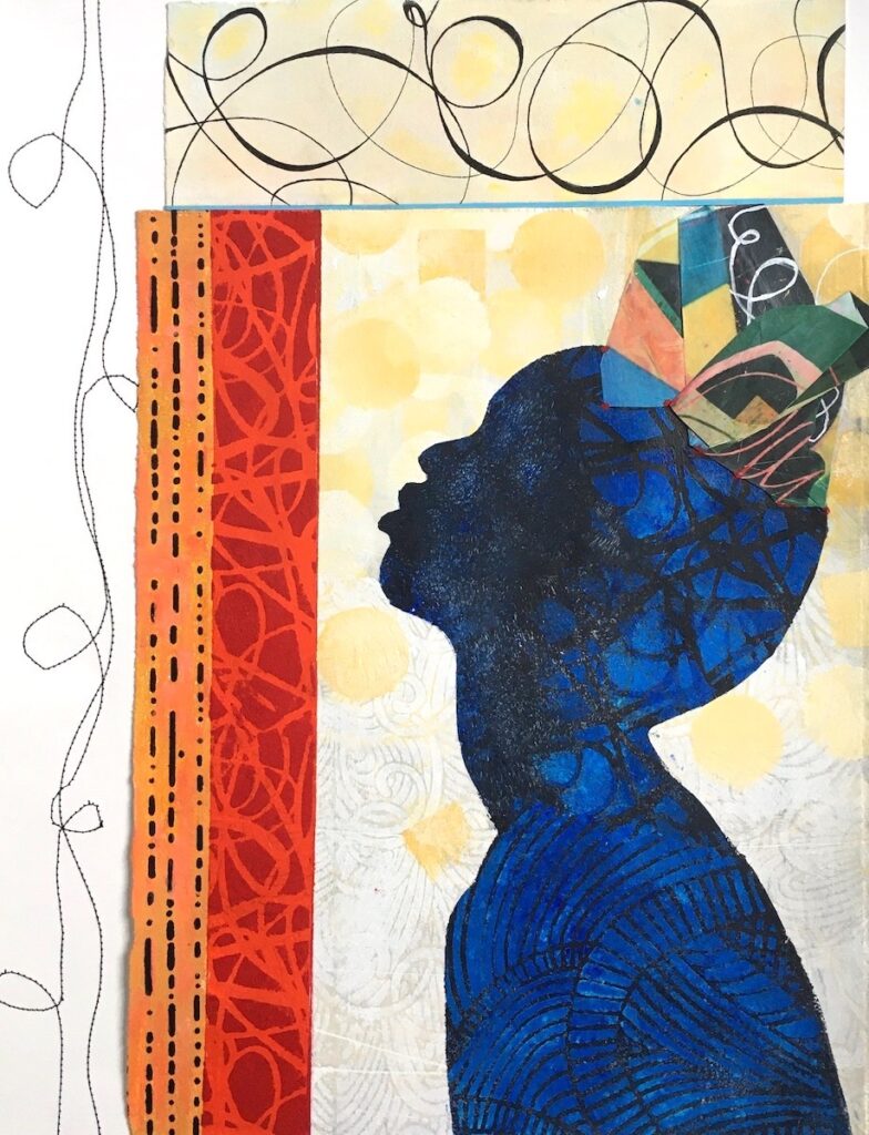 Carol Spence &nbsp;• <em>New Year</em>&nbsp;• Mixed media (framed)&nbsp;• 16″×&nbsp;20″&nbsp;• $325.00