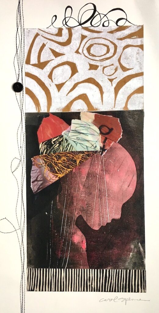 Carol Spence &nbsp;• <em>Waiting</em>&nbsp;• Mixed media (framed)&nbsp;• 16″×&nbsp;20″&nbsp;• $300.00