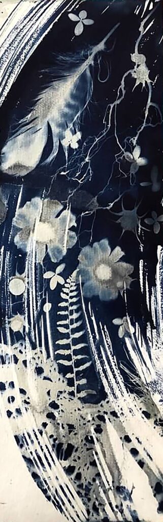 <span class="award_name">Judge's Award</span>Cynthia Cratsley&nbsp;• <em>Summer Downpour</em>&nbsp;• Cyanotype on watercolor paper&nbsp;• $435.00