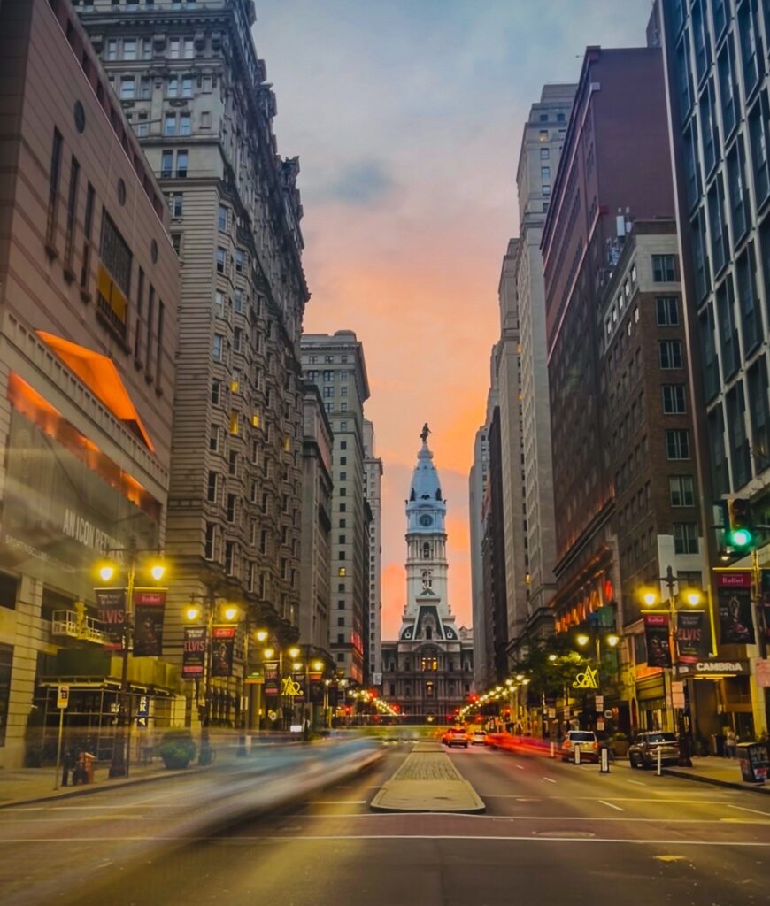 Coleen Foley&nbsp;• <em>October Skies in Philly</em>&nbsp;• Metal print&nbsp;• 11″×&nbsp;17″&nbsp;• $190.00