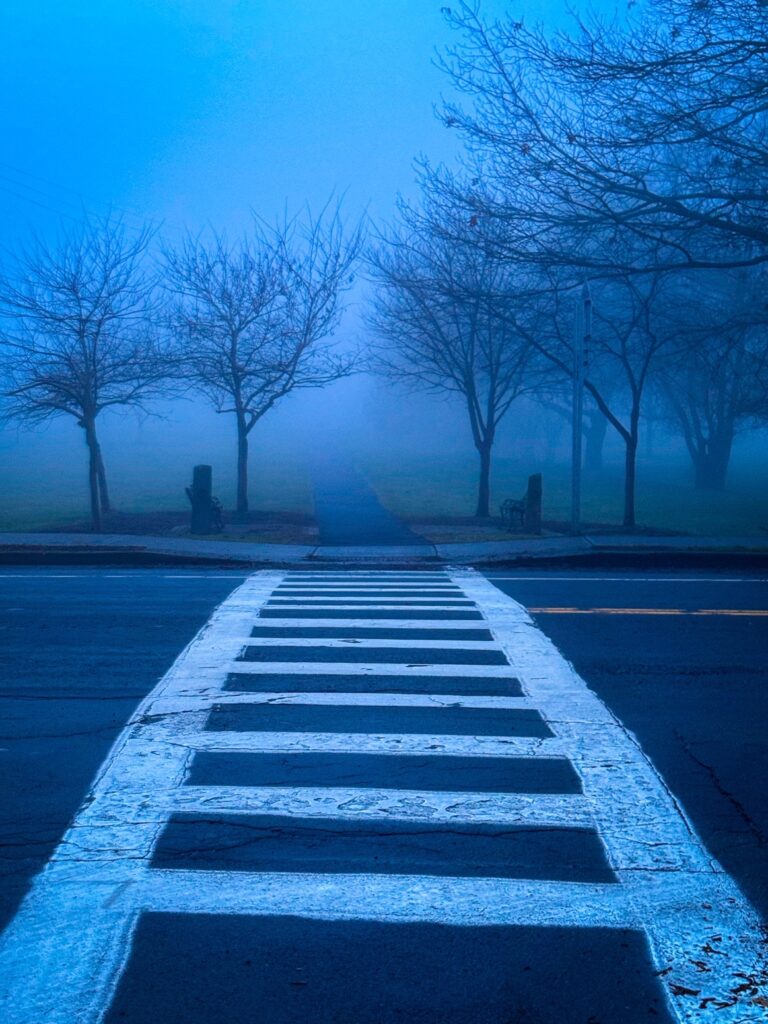 Jennifer Byrd Rubacky&nbsp;• <em>Main Street Fog</em>&nbsp;• Archival inkjet print, wooden frame and glass&nbsp;• 13″×&nbsp;19″&nbsp;• $215.00