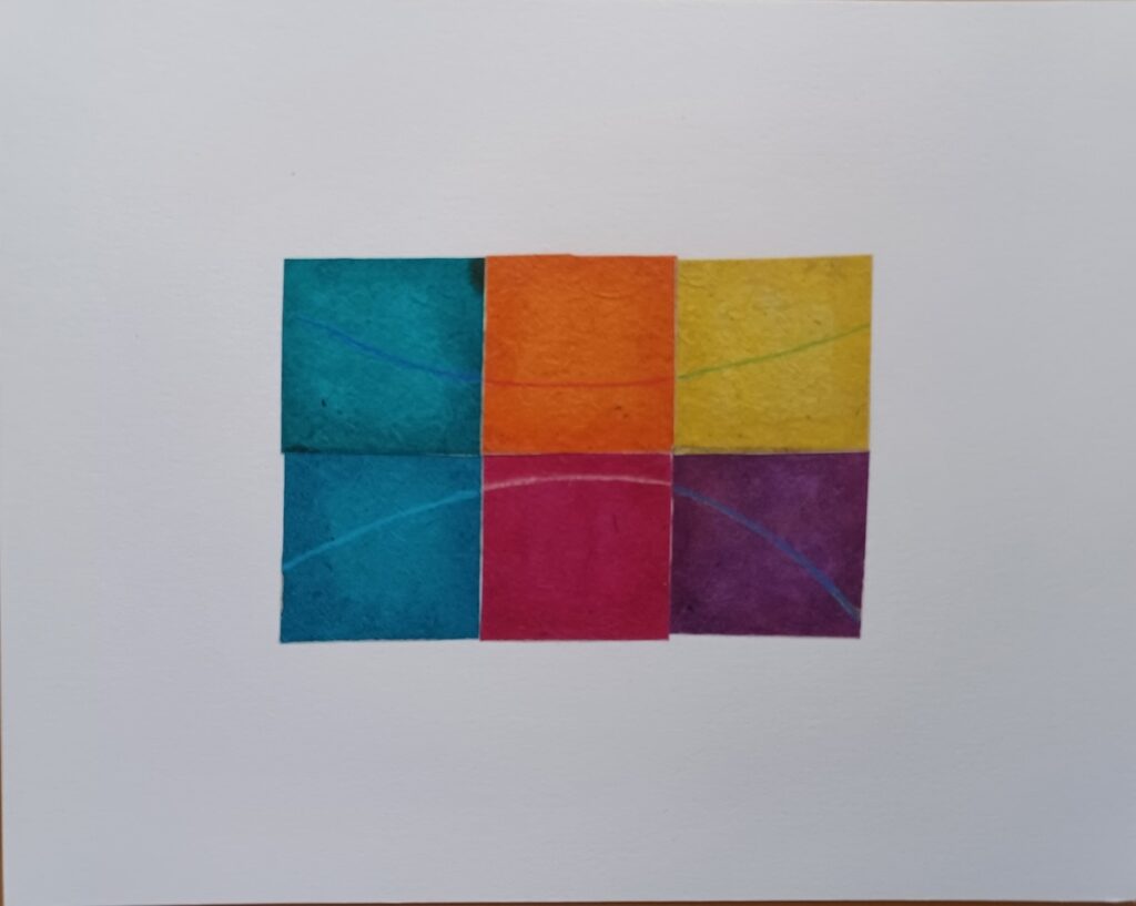 Phil Donovan&nbsp;• <em>Color Study #2, Rainbow</em>&nbsp;• Paper collage, colored pencil&nbsp;• 10″×&nbsp;8″&nbsp;• NFS