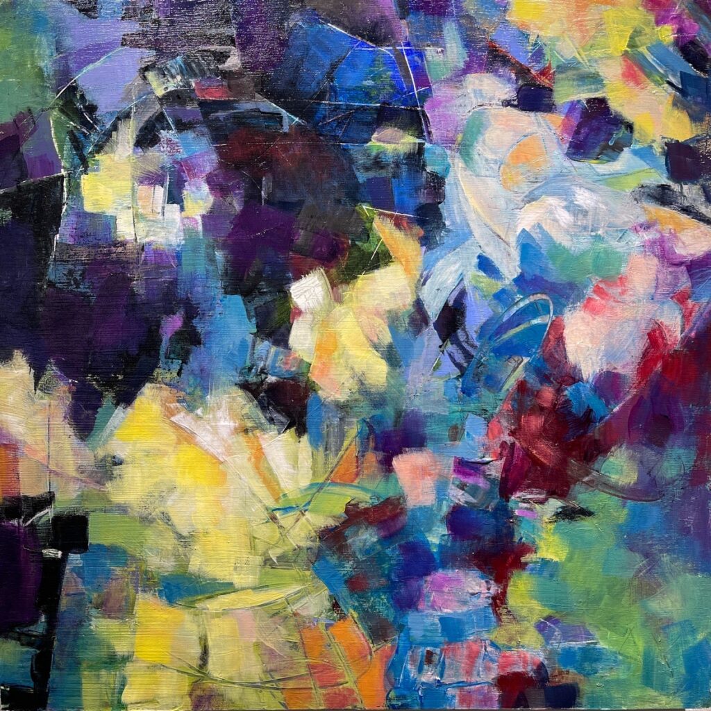 Patricia Brown&nbsp;• <em>Variations 10A 23_04_15</em>&nbsp;• Acrylics on wood panel&nbsp;• 18″×&nbsp;18″&nbsp;• $450.00