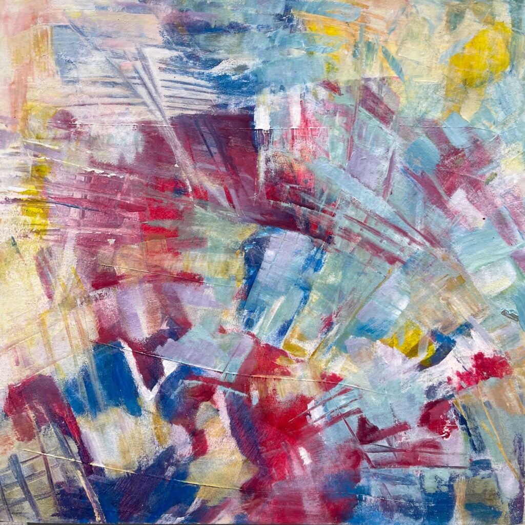 Patricia Brown&nbsp;• <em>Variations 12B 20_01_28.</em>&nbsp;• Acrylic, paper on wood panel&nbsp;• 8″×&nbsp;8″&nbsp;• $145.00