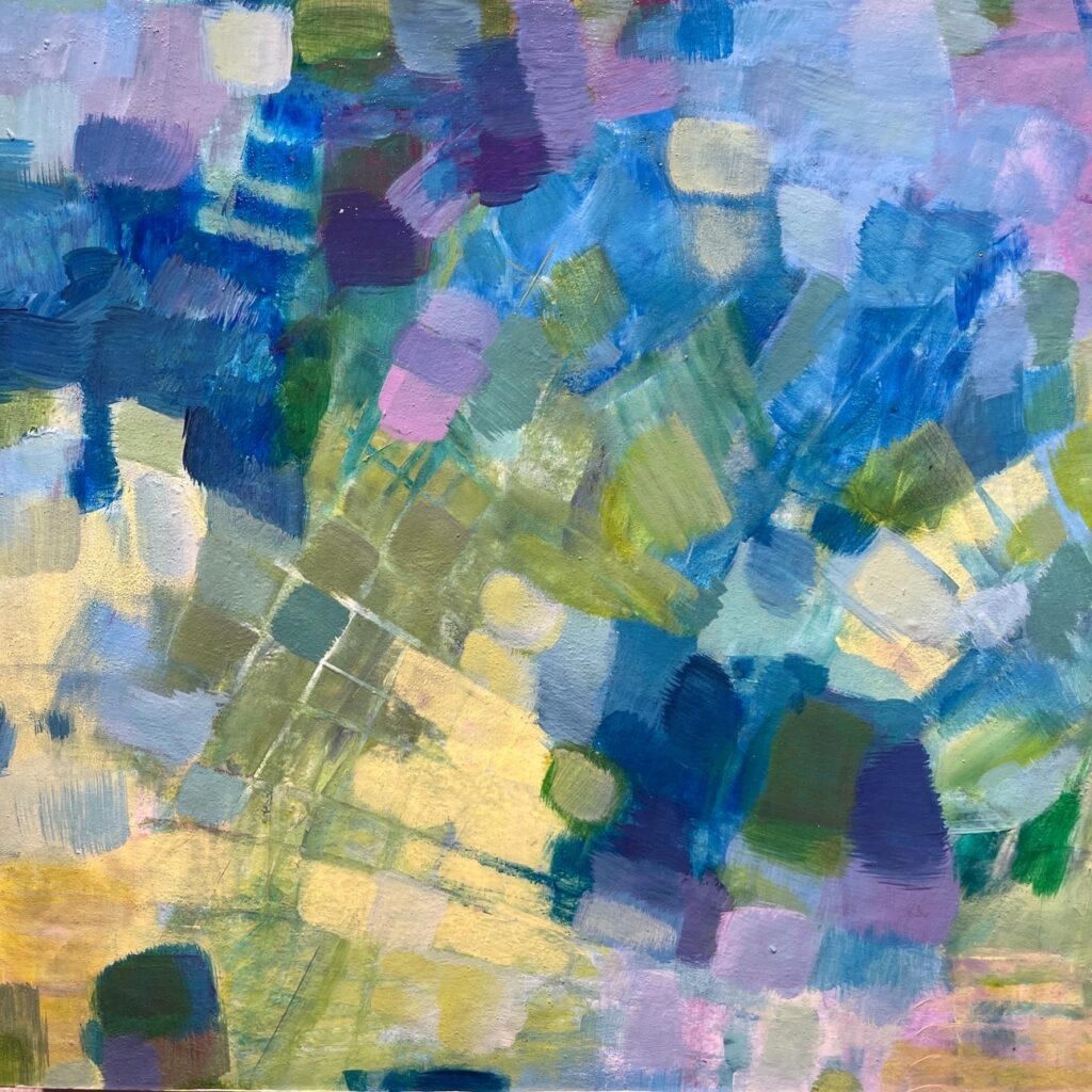 Patricia Brown&nbsp;• <em>Variations 16C 24_02_21</em>&nbsp;• Acrylic, paper on wood panel&nbsp;• 8″×&nbsp;8″&nbsp;• $145.00