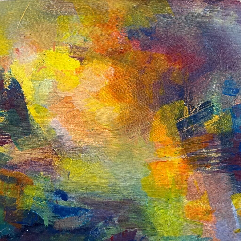 Patricia Brown&nbsp;• <em>Variations 2A 23 _09_02</em>&nbsp;• Acrylic, paper on wood panel&nbsp;• 8″×&nbsp;8″&nbsp;• $145.00