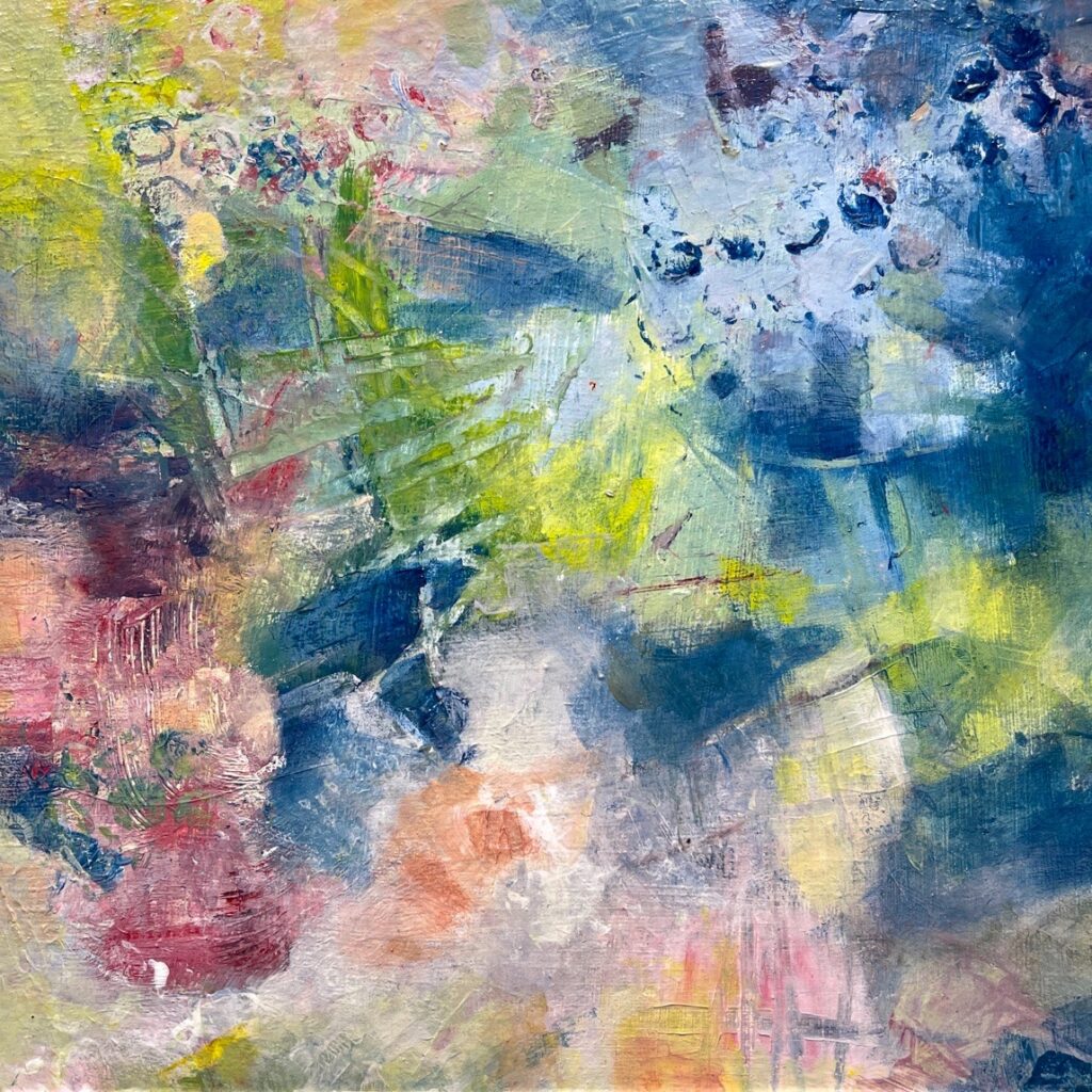 Patricia Brown&nbsp;• <em>Variations 2B 23_08_27</em>&nbsp;• Acrylic, paper on wood panel&nbsp;• 8″×&nbsp;8″&nbsp;• $145.00