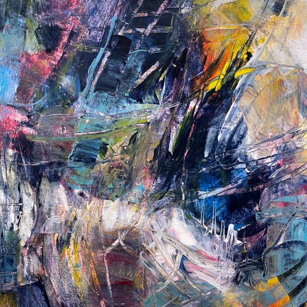 Patricia Brown&nbsp;• <em>Variations 6C 23_09_22</em>&nbsp;• Acrylic, paper on wood panel&nbsp;• 8″×&nbsp;8″&nbsp;• $145.00