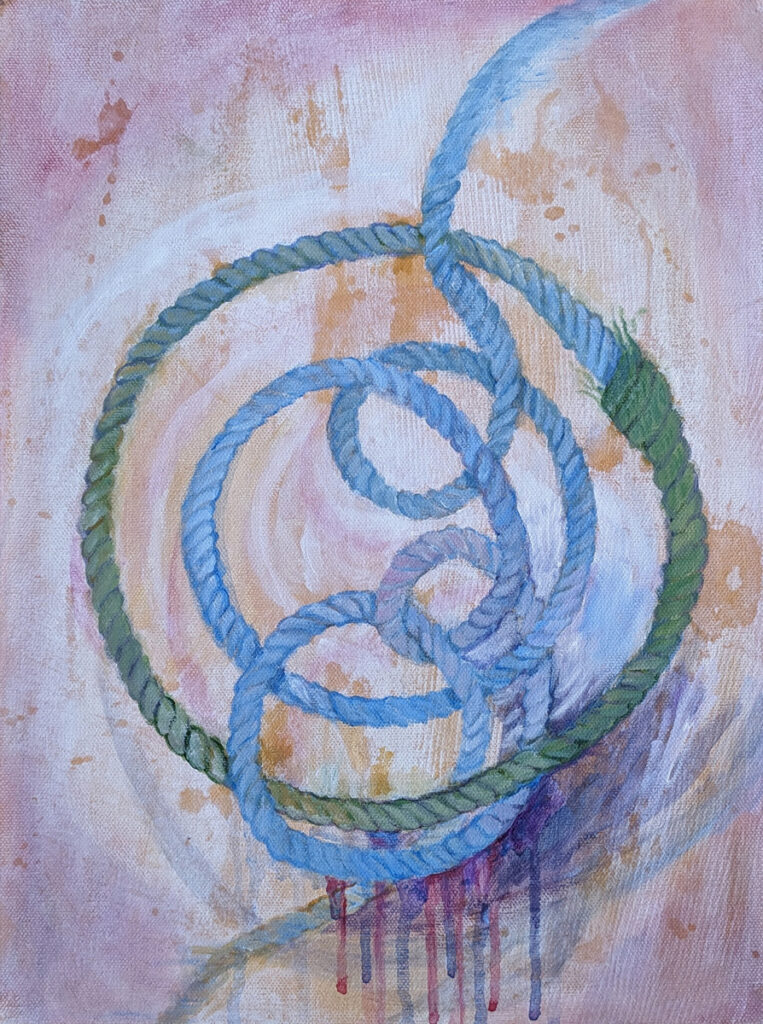 Katrina Morse&nbsp;• <em>Life is Messy</em>&nbsp;• Acrylic on canvas&nbsp;• 12″×&nbsp;16″&nbsp;• $275.00