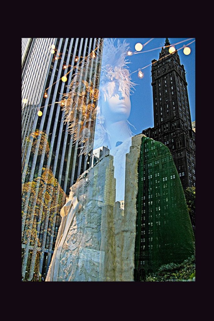 Nancy Ridenour&nbsp;• <em>Manhattan Angel</em>&nbsp;• Digital print on canvas&nbsp;• 24″×&nbsp;36″&nbsp;• $225.00