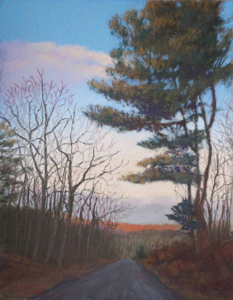 Brenna O'Toole&nbsp;• <em>Evening Light II</em>&nbsp;• Soft pastel on pastel premier&nbsp;• 8″×&nbsp;11″&nbsp;• $740.00