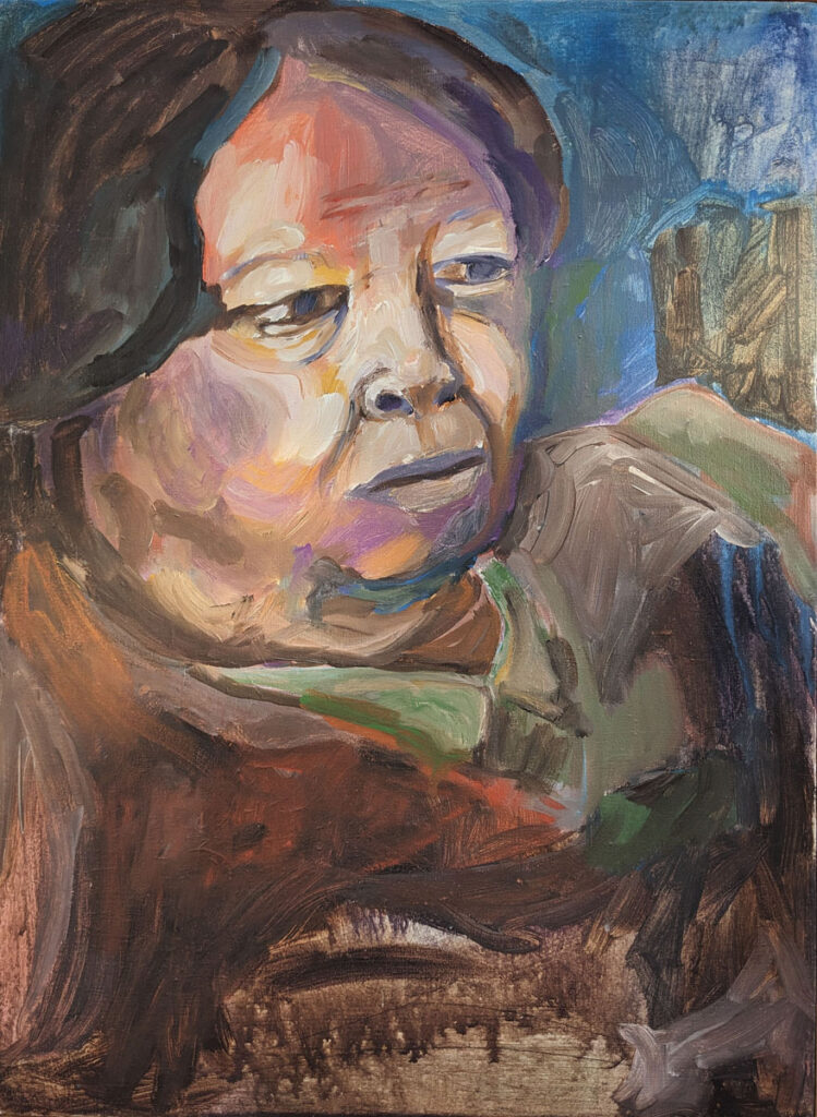 Katrina Morse&nbsp;• <em>Matriarch</em>&nbsp;• Acrylic on canvas&nbsp;• 16″×&nbsp;20″&nbsp;• $400.00