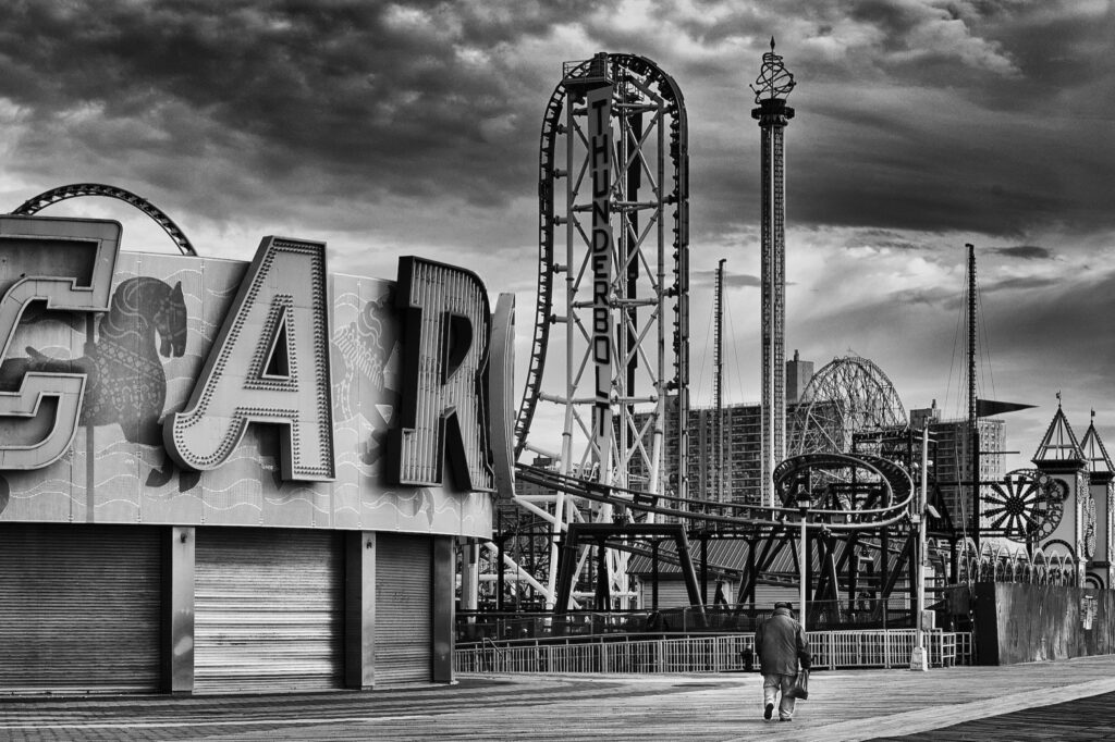 A.M. Dunford&nbsp;• <em>Coney Island Winter</em>&nbsp;• Photographic print, framed&nbsp;• 24″×&nbsp;16″&nbsp;• $165.00