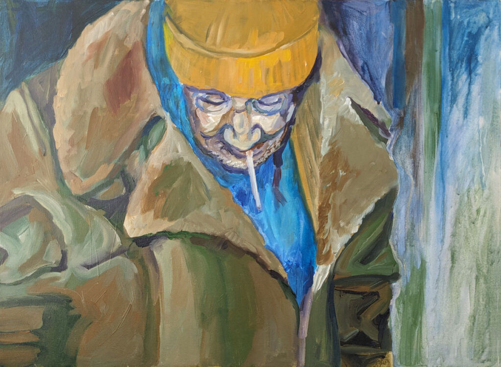 Katrina Morse&nbsp;• <em>Wally</em>&nbsp;• Acrylic on canvas&nbsp;• 30″×&nbsp;22″&nbsp;• $425.00