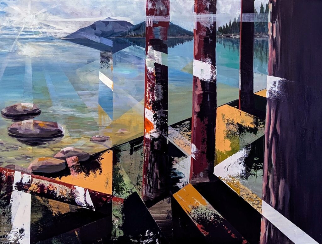 Gabe Morton-Cook&nbsp;• <em>Inside, Looking Out</em>&nbsp;• Acrylic on canvas&nbsp;• 40″×&nbsp;30″&nbsp;• $3,300.00
