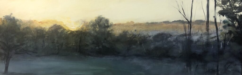 Austin MacRae&nbsp;• <em>Sunpress</em>&nbsp;• Acrylic on canvas&nbsp;• 36″×&nbsp;12″&nbsp;• $900.00