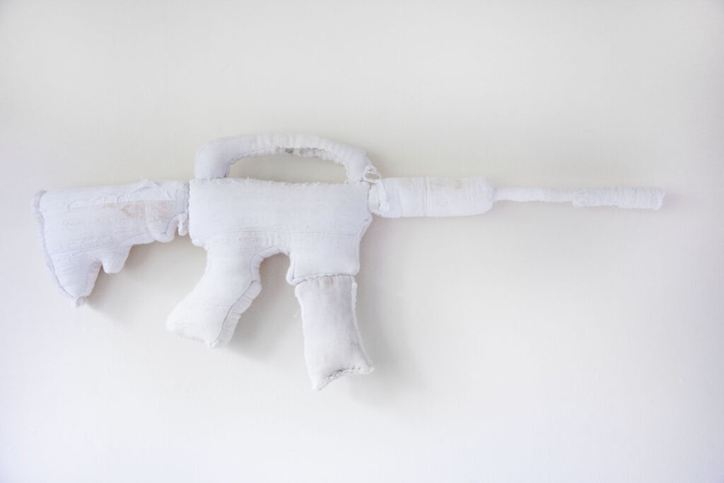 Christine Chin&nbsp;• <em>Ghost Gun 3</em>&nbsp;• Repurposed cloth diapers&nbsp;• NFS
